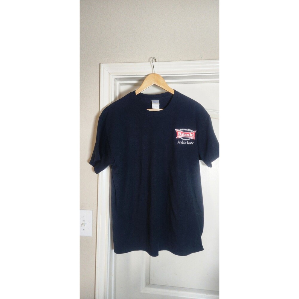 Balashi Aruba's beer T shirt mens L blue